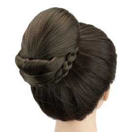 IMISSU Braided Chignon Dancer Hair Cover Doughnut Hair Pieces Hair Bobbles Hair Bun Wig Clips Updo at Wedding Party (M2 Brown Mix)