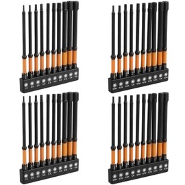 Impact 4" Long Hex Head Drill Bit Set, 40PCS Allen Wrench Hex-Shank Set, Metric&SAE, 1/4" HexBit Magnetic S2 Steel Screwdriver-Bits with Storage Box