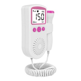 Baby Fetal Heart Rate Monitor Digital Display 0 Radiation Household Doppler Fetal Heartbeat Monitor Pink