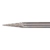TRUSCO Carbide Bar, Taper Type, Φ3 x Blade Length 4.3 x Shaft 1.2 inches (11 x 3 mm) Long, Double Cut TB5A031L75