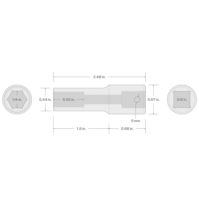 TEKTON 3/8 Inch Drive x 1/4 Inch Deep 6-Point Impact