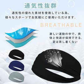 Men's Headband, Sweatband, Stretchable, Sweat Absorbent, Quick Drying, Antibacterial, Odor Resistant, Soft, Stylish, Thin, Wide, Sports, Running, Dance, Yoga, Jogging, Soccer, Cycling, Unisex, Pack of
