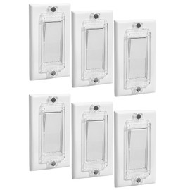 Bates- Magnetic Light Switch Guard, 6 Pack, Clear, Child Proof Light Switch Cover Child Proof
