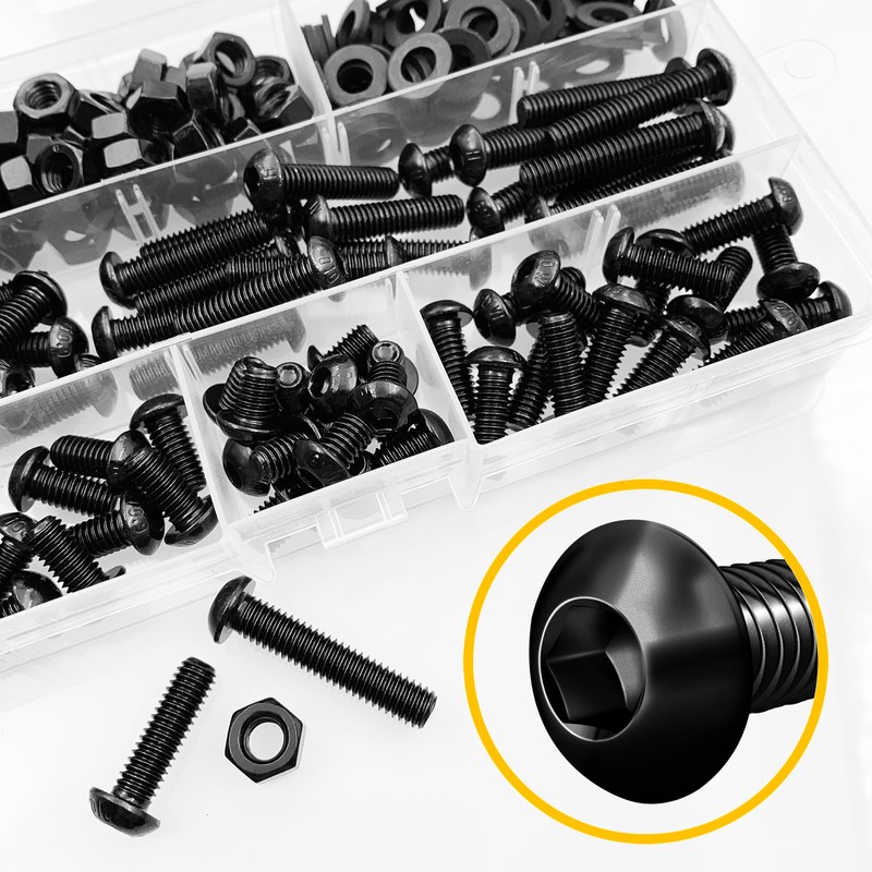 Mywish 240 Pieces M6 Screw Nuts and Bolts Assortment Kit,