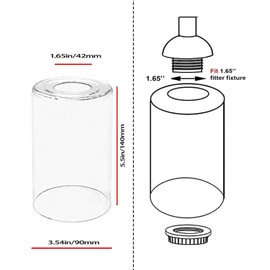 YOUROKE 4 Pack Clear Glass Shade Replacements, Cylinder Glass Shades Lampshades Covers for light Fixtures Chandelier Vanity Wall Sconces Light Fixture