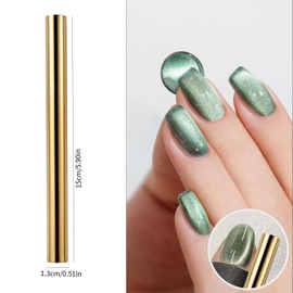 WOKOTO 2Pcs Silver And Gold Big Cylinder Nail Magnet For Cat Eye Nails Designs Magnet Nail Art Tools Ombre Gradient Design Nail Art Cat Eye Magnet Sticks For Women Nails Cat Eye Polish Magnets Pens
