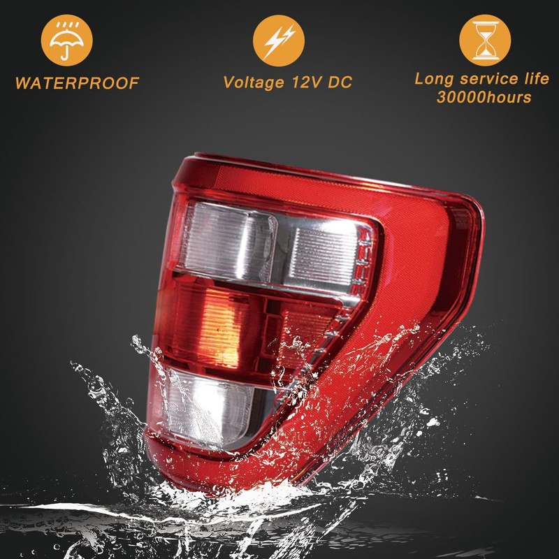Tail Light Assembly Compatible with 2021-2023 F150 Halogen OE replacement