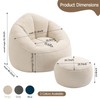 Bean Bag Chair with Ottoman, Comfy Beanbag Chair for Adults