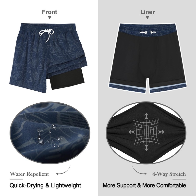 APTRO Mens Swimming Shorts Swimming Trunks Men Compression Liner Swim