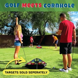 2X Non-Slip Golf Mats & 8X Foam Golf Balls Targets NOT Included | CHIP NN' HOLE Golf Meets Cornhole Game Mode | Golf Meets Cornhole game for backyard, indoors, beach, pool side, and tailgates |