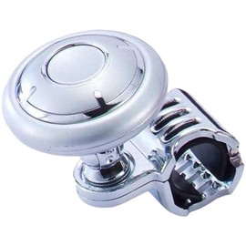 Riloer Steering Wheel Spinner Suicide Knob for Steering Wheel, Booster Ball Non Slip Booster Knob Suicide Knob Booster Knob Suicide Knob for Vehicles Car Truck Mower Tractor, Sliver+Red