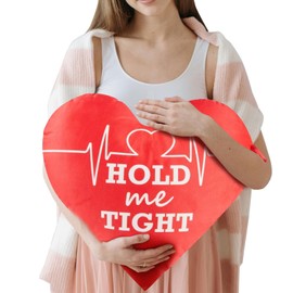 ROZJOVU Double-Sided Heartbeat Surgery Pillow - Heart Shaped Surgery Pillow for After Open Heart Surgery Coughing Post Surgery Must Haves Funny Recovery Items (Red)