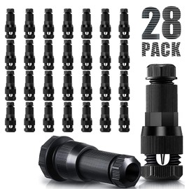 JUSONEY 28 Pack Waterproof Low Voltage Wire Connectors, 12-20 Gauge Cable Connector Fastlock and Durable to Use,Well Work for Malibu Paradise Moonrays and More Landscape Path Lighting Brand