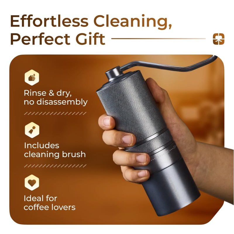 BEANSMITH M1 Manual Coffee Grinder – 7 Star Stainless Steel