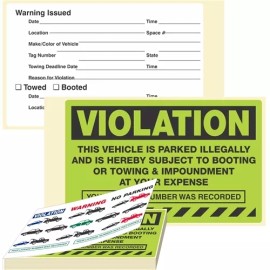 qcp Violation, Vehicle is Parked Illegally and is, Fluorescent Stickers, PK2059-BK