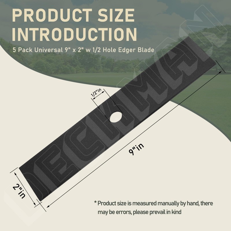 Universal 9" x 2" w 1/2 Hole Edger Blade Compatible