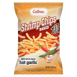 Calbee Baked Shrimp Chips, Hot Garlic, 3.3 Ounce (Pack of 12)