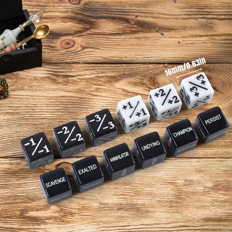 48 Pieces MTG Dice Counters,Abilities Keywords Counter Dice,MTG Life Counter