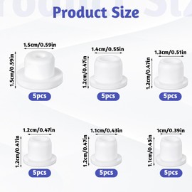 30 Pcs Salt and Pepper Stoppers Plugs, Silicone Salt and Pepper Shaker Plugs, 6 Size Replacement Flexible and Reusable Bottle Stoppers for Pots Bottles Home Kitchen a Secure Seal on Various Containers