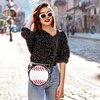 Women Round Crossbody Bag Baseball Sports Ball Small Circle Bag