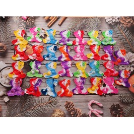 Pack of 30 (Students of School Gifts and Party Favours) Bulk Mini Pop Keychain Bear Fidget for Students Birthday Party Favours