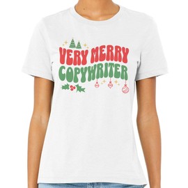 TeesAndTankYou Very Merry Copywriter Shirt Unisex Medium White