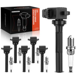 A-Premium Set of 6 Ignition Coil Pack and Iridium Spark Plugs Compatible with Honda Passport Acura SLX Isuzu Amigo Rodeo Trooper VehiCROSS