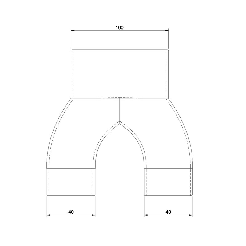 2-Way Junction Pipe DN100 - DN40 | Junction Piece |