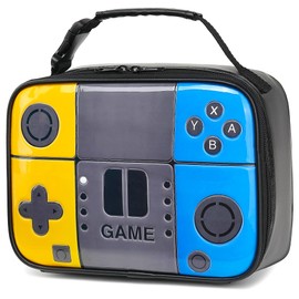 Boys Lunch Box Kids Game Lunch Bag School Lunchbox Leather Reusable Snack Boxes Insulated Meal Prep Bag for Kids Boy Girl Men