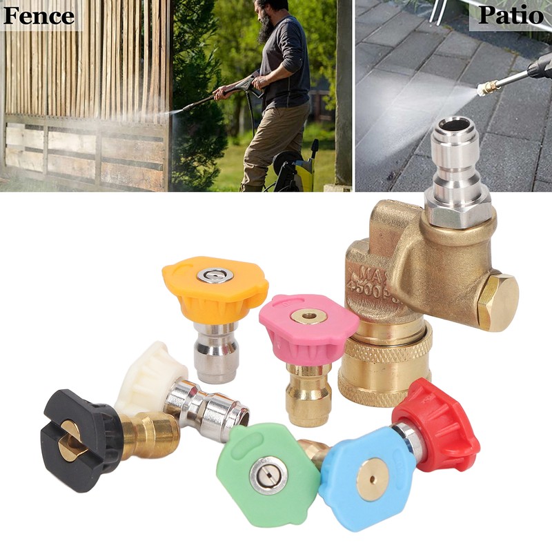 7PCS Pressure Washer Nozzle Tips with Coupler 1/4in Quick Interface