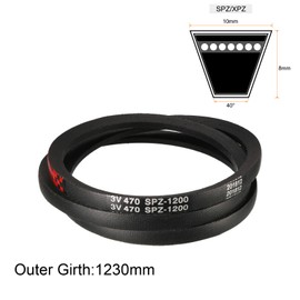 sourcing map SPZ1200 Drive Belt Drive Belt Pitch Length 1200 mm Industrial Rubber Transmission Belt