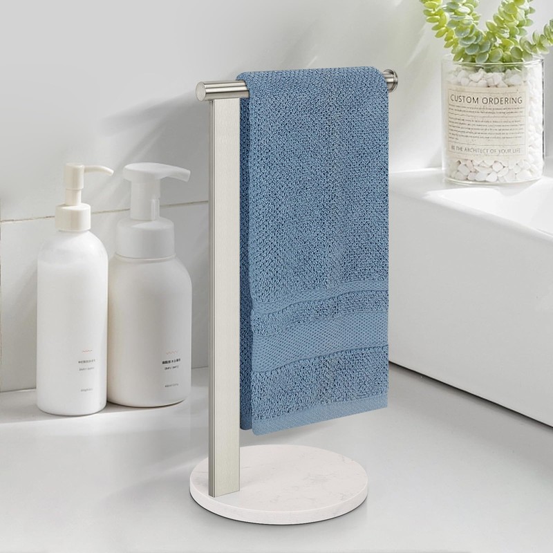 Winmien Stainless Steel L-Shaped Hand Towel Holder, SUS304 Bathroom Towel