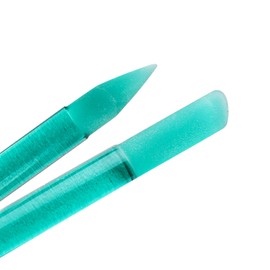 Bona Fide Beauty Glas-Nagelhautschieber – 1 grüner Maniküre-Stick mit Etui, Nagelhautentferner mit zwei Enden