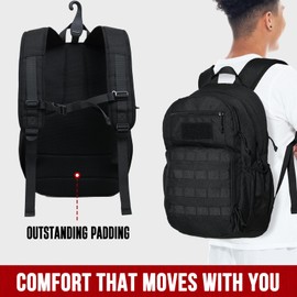 RYNQAVOA Pickleball Bag, Tactical Pickleball Backpack for Women and Men, 25L Molle Pickle Ball Equipment Bag with Fence Hook Fits 5 Pickle ball Paddles & Pickleballs Accessories, Bags Only