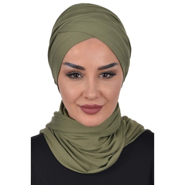 Jersey Shawl for Women 95% Cotton Instant Modesty Turban Cap