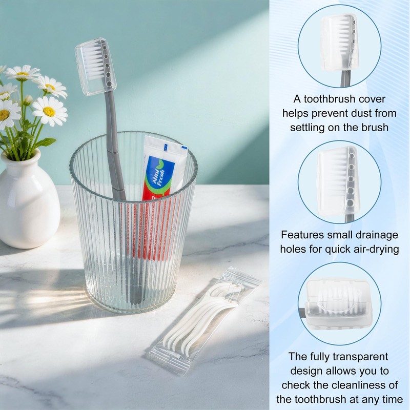 Toothbrush and Toothpaste Set,Bulk Travel Toothbrush Kit (5-Pack)