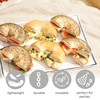 MATANA 6 White Plastic Serving Plates with Silver Edge for