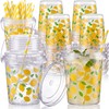 Ceenna 30 Pack 34 oz Lemon Plastic Drink Buckets with