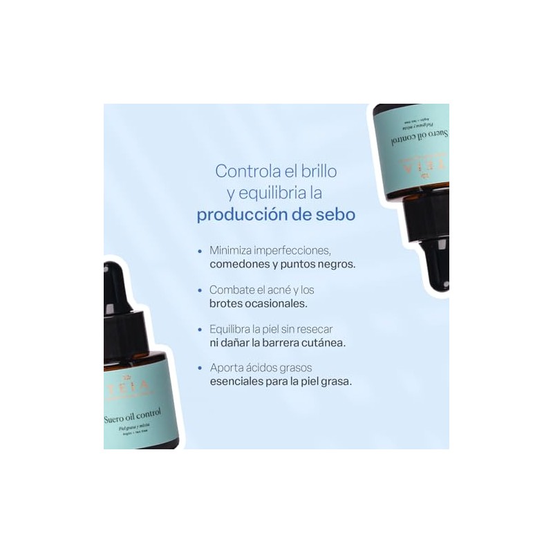 TEIA COSMETICOS Suero Oil Control, para Piel Grasa y Mixta,