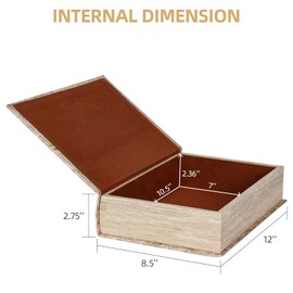 DROFELY Decorative Book Box Vintage Style Fake Book Sunflower Pattern Faux Leather Book Box Vintage Book Storage Box Bookshelf Decoration Cafe Decorative Book3-06， Christmas gifts