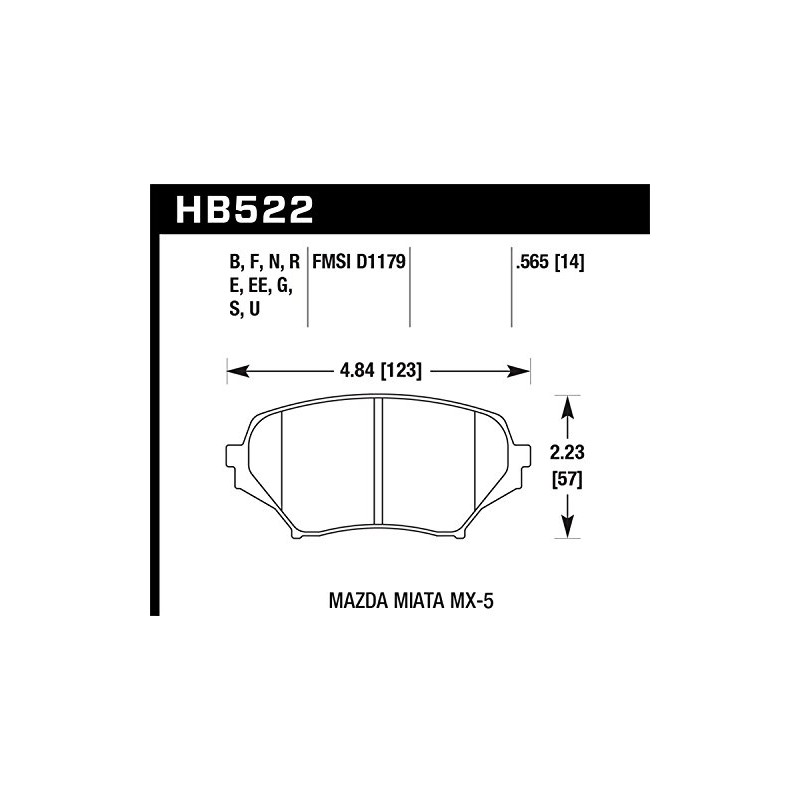 Hawk Performance HB522E.565 Blue 9012 Motorsport Brake Pads
