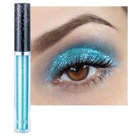 Glitter Eyeshadows, Liquid Eyeshadows, Long-lasting Liquid Glitter Eyeshadows, Shimmer-Eyeshadows, Metals-Gloss-Sparkling Silver, Gold High-pigmented Colorful Glitter Eye Shadows(08#Light-Blue)