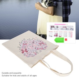 Diamond Painting Shopping Bag Potted Flowers Pattern Diamond Embroidery 5D Painting DIY Arts Rhinestone Handbag for Home Travel Work(#1)