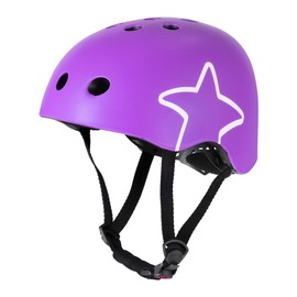 DRBIKE Starry Kids Bike Helmet for Toddlers and Kids Ages 5-8, Adjustable Multi-Sport Boys Girls Helmet for Cycling Snowboard Roller Skating Scooter, Purple M