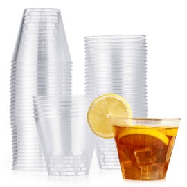 MATANA 120 Hard Plastic Party Cups, Plastic Cups, 270 ml / 9 oz - Reusable Plastic Cups, Cocktail Glasses, Cocktail Cups for Birthdays, Weddings & Parties - Elegant and Stable