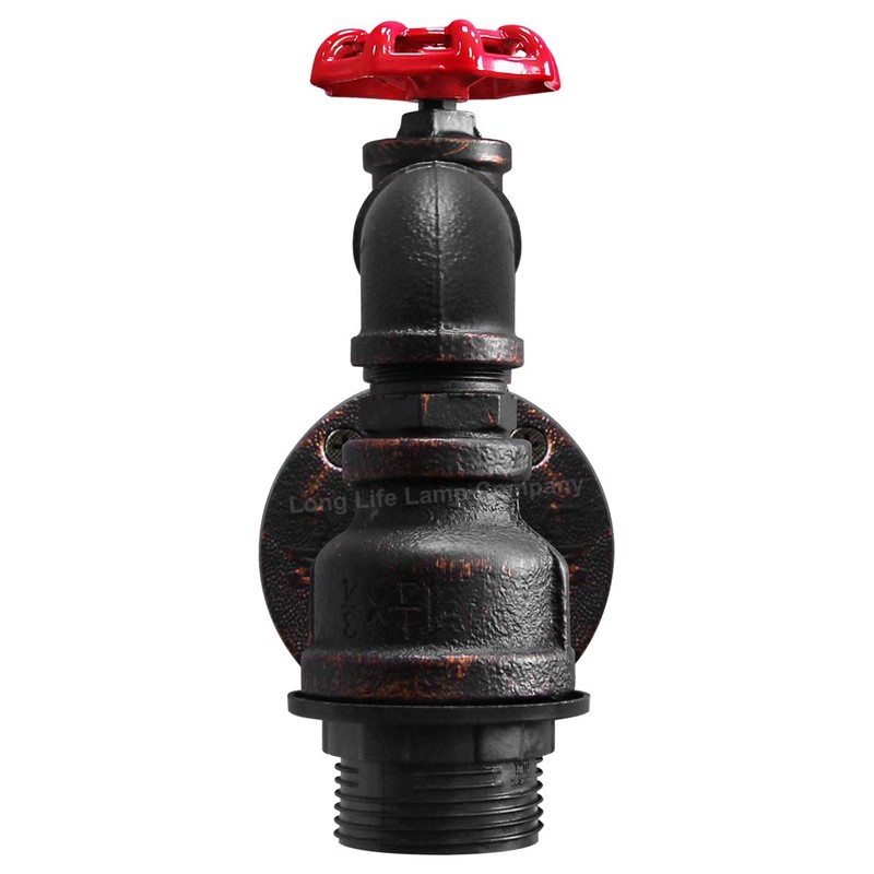 Vintage Water Pipe Wall Lamp Steampunk Industrial Iron Rust Retro