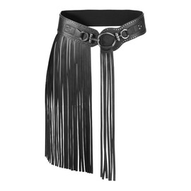 Fringe Leather Skirt Belt Punk Rock Belt Tassel Skirt Belt Roman Gladiator Skirt Vintage Corset Belts Elastic Waist Belt Medieval Armor Belt LARP Knight Costume Viking Gothic Wide Belt for Women