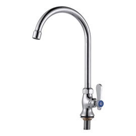 iVIGA Single Hole Cold Water Faucet: Deck Mount Kitchen Cold Only - Brass Utility Outdoor Sink Faucet - for Commercial Bar RV Kitchen Farmhouse Laundry - Chrome