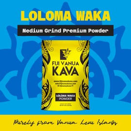Fiji Vanua Kava Premium Loloma Waka Kava Root Powder, Made From Noble Root Powder With Sun-dried Lateral Roots, Medium Grind for Easy Prep, Kava for Smooth & Delicious Taste, 1 lb