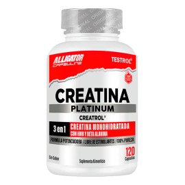 Creatina Platinum Testrol | 120 Cápsulas | Aumento de Fuerza y Volumen Muscular
